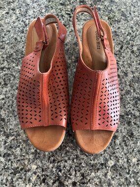 Cobb Hill Women's Brown Laser-Cut Slingback Sandals